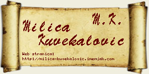 Milica Kuvekalović vizit kartica